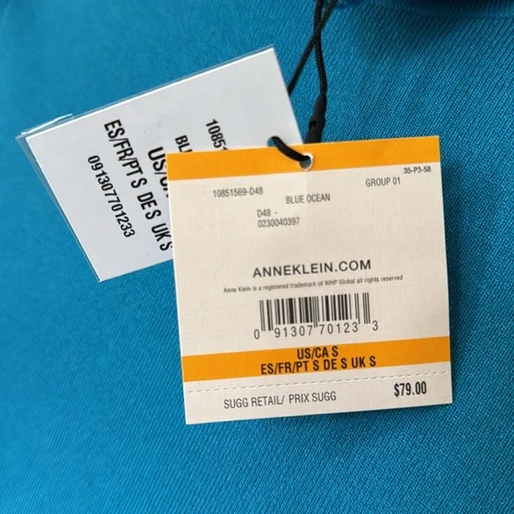 Anne Klein Blue Ocean Short Sleeze Turtleneck Shirt - Picture 6 of 7